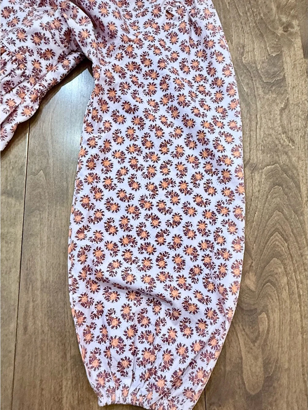 J. Crew Pink Floral V-Neck Puff Sleeve Dress